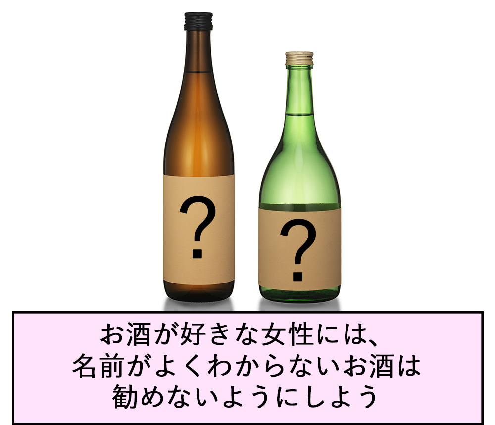 お酒が好きな女性には、名前がよくわからないお酒は勧めないようにしよう